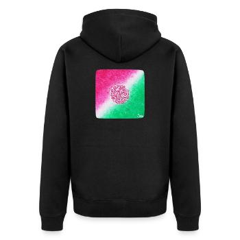Herz-Chakra-Heilung - Sonja Ariel von Staden - Unisex Premium Bio Zip Hoodie - Schwarz - Hinten - Nico (187cm)