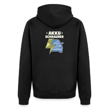 Battery Screwdriver Car Mechanic Screwdriver E-Car - Unisex Premium Organic Zip Hoodie - black - Back - Nico (187cm)