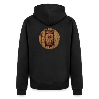 Memento Mori - Unisex Premium Organic Zip Hoodie - black - Back - Nico (187cm)