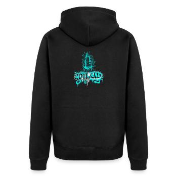 Gotland graffiti lighthouse design - Unisex Premium Organic Zip Hoodie - black - Back - Nico (187cm)