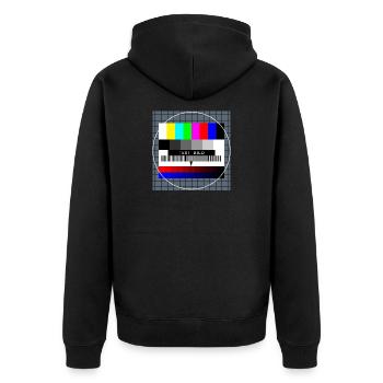 Retro Style Vintage Old School - Unisex Premium Bio Zip Hoodie - Schwarz - Hinten - Nico (187cm)