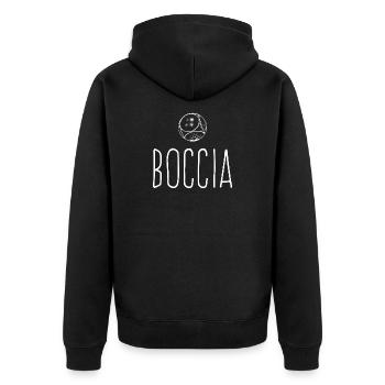 Boccia Sport Boccia Balls Outfit Boccia Set - Unisex Premium Organic Zip Hoodie - black - Back - Nico (187cm)