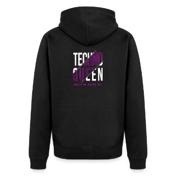 design techno queen - Veste à capuche bio Premium Unisexe - noir - Dos - Nico (187cm)