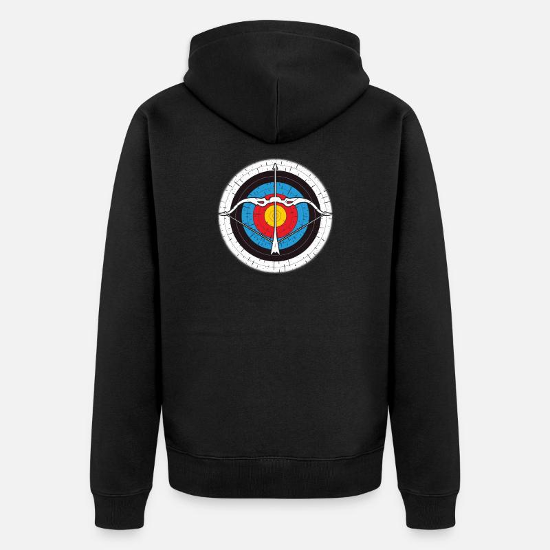 Bogenschießen, Bogensport, Bogenschütze, Archery - Unisex Premium Bio Zip Hoodie - Schwarz