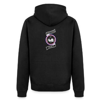 Fière D'être Du 48 Lozère France - Veste à capuche bio Premium Unisexe - noir - Dos - Nico (187cm)