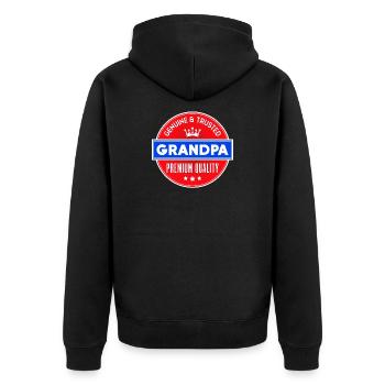 Grandpa Grandpa Statement Grandfather All the best - Unisex Premium Organic Zip Hoodie - black - Back - Nico (187cm)