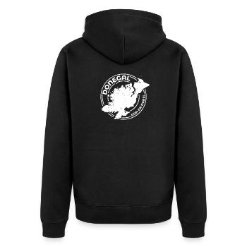 Donegal Ireland Map | County Outline Stamp - Unisex Premium Organic Zip Hoodie - black - Back - Nico (187cm)