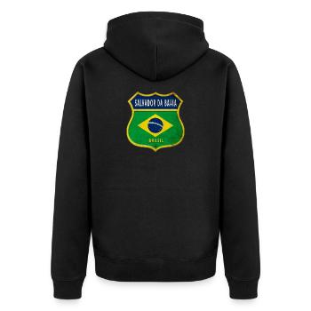 Salvador da Bahia Brésil Armoiries Drapeaux Design - Veste à capuche bio Premium Unisexe - noir - Dos - Nico (187cm)