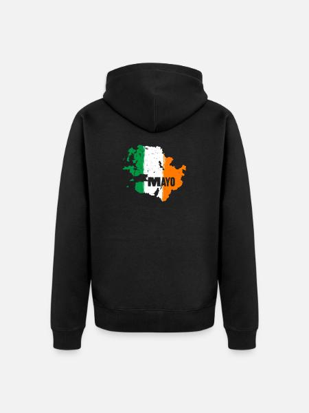 Mayo Ireland Flag | County Outline Map - Unisex Premium Organic Zip Hoodie - black
