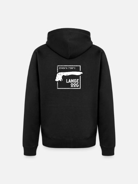 Langeoog | Island silhouette stamp design - Unisex Premium Organic Zip Hoodie - black