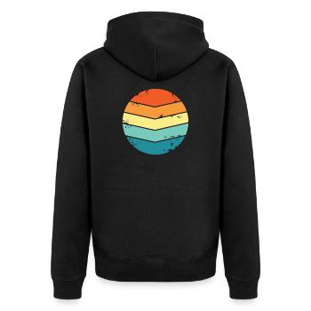 Retro Symbol Circle Circle Symbols Vintage Icon - Unisex Premium Organic Zip Hoodie - black - Back - Nico (187cm)