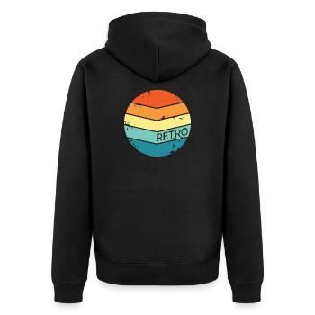 retro symbol kreis Kreise Logo symbole classic - Unisex Premium Bio Zip Hoodie - Schwarz - Hinten - Nico (187cm)