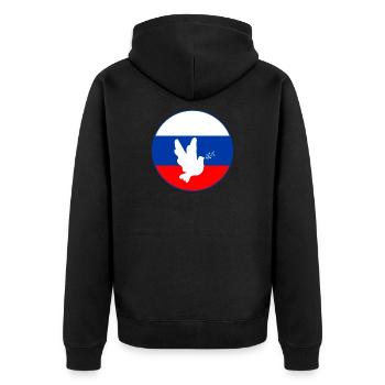 Colombe du drapeau russe - Veste à capuche bio Premium Unisexe - noir - Dos - Nico (187cm)
