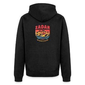 Conception de la plage de Zadar Croatie - Veste à capuche bio Premium Unisexe - noir - Dos - Nico (187cm)