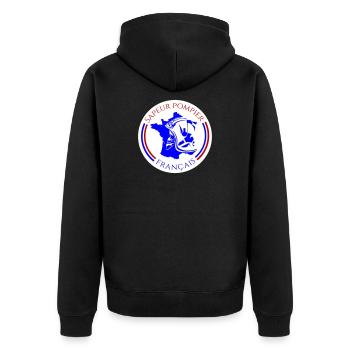 Écusson Sapeur-Pompier Français Bleu - Veste à capuche bio Premium Unisexe - noir - Dos - Nico (187cm)
