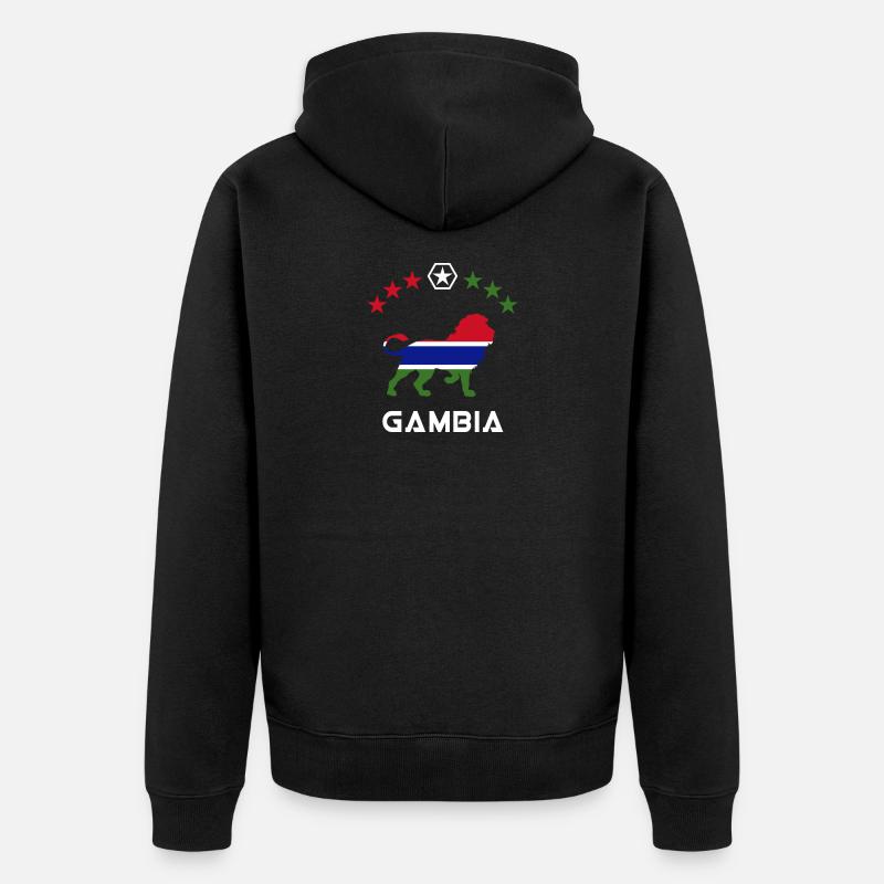 Design drapeau lion Gambie - Veste à capuche bio Premium Unisexe - noir