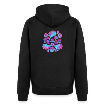 Peace Slogan Mouvement pour la paix Peace Love - Veste à capuche bio Premium Unisexe - noir - Dos - Nico (187cm)