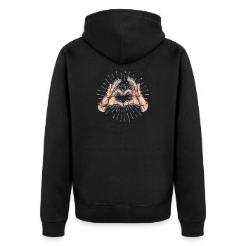 Cœur Paix Amour Humanité Mouvement pour la Paix - Veste à capuche bio Premium Unisexe - noir - Dos - Nico (187cm)