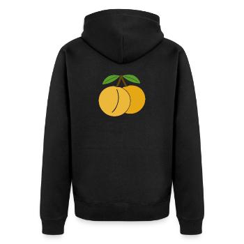 Mirabelle plum - Unisex Premium Organic Zip Hoodie - black - Back - Nico (187cm)