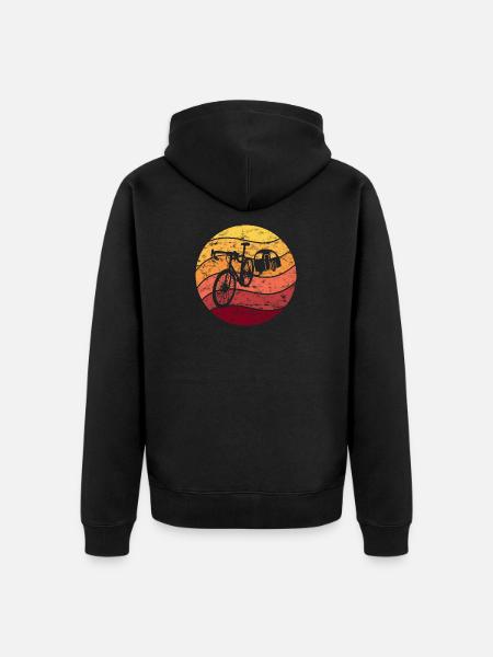 Bicycle Camping Bicycle Camping Vintage Retro - Unisex Premium Organic Zip Hoodie - black