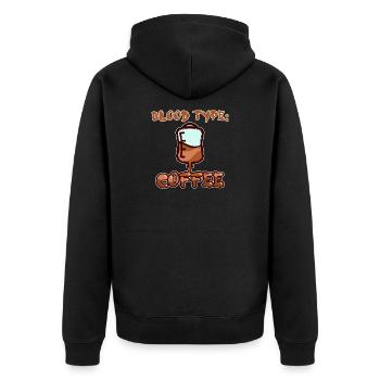 Caffeine Humorous Coffee Statement Coffee Drinker - Unisex Premium Organic Zip Hoodie - black - Back - Nico (187cm)