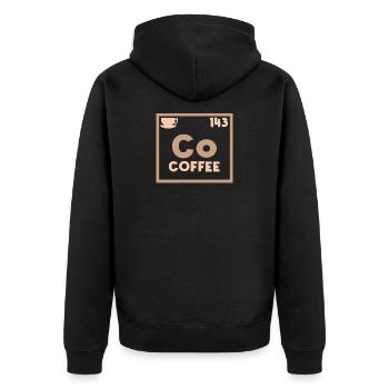 Caffeine Coffee Saying Coffee Cup Coffee Lovers - Unisex Premium Organic Zip Hoodie - black - Back - Nico (187cm)