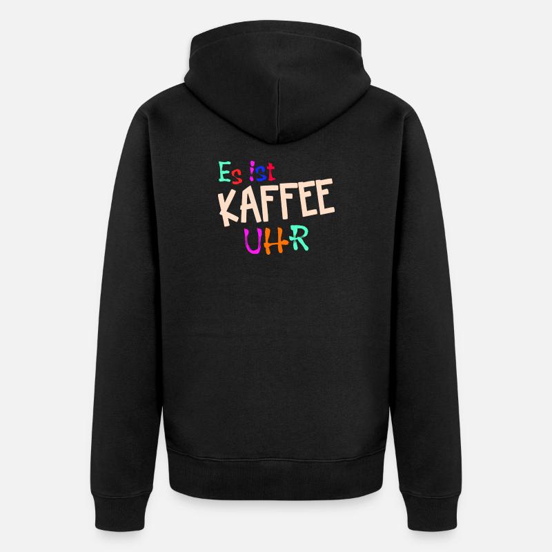 Kaffeeliebhaber Kaffeetrinker Kaffe Statement - Unisex Premium Bio Zip Hoodie - Schwarz