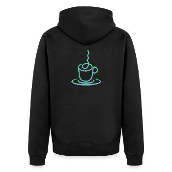 Coffee Cup Coffee Lovers Coffee Drinking - Unisex Premium Organic Zip Hoodie - black - Back - Nico (187cm)