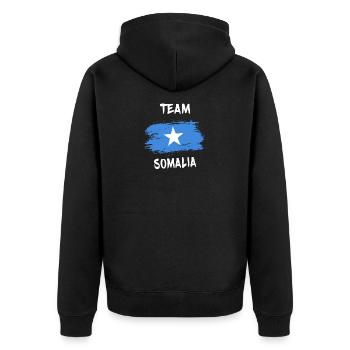 L'équipe Somalia - Veste à capuche bio Premium Unisexe - noir - Dos - Nico (187cm)