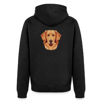 Gesicht Goldenretriever, hunderassen, süßes Hunde - Unisex Premium Bio Zip Hoodie - Schwarz - Hinten - Nico (187cm)
