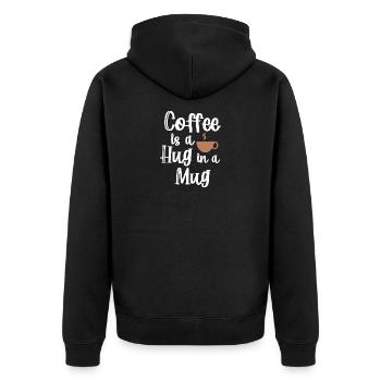 Caffeine Coffee Statement Coffee Cup Coffee Drinker - Unisex Premium Organic Zip Hoodie - black - Back - Nico (187cm)