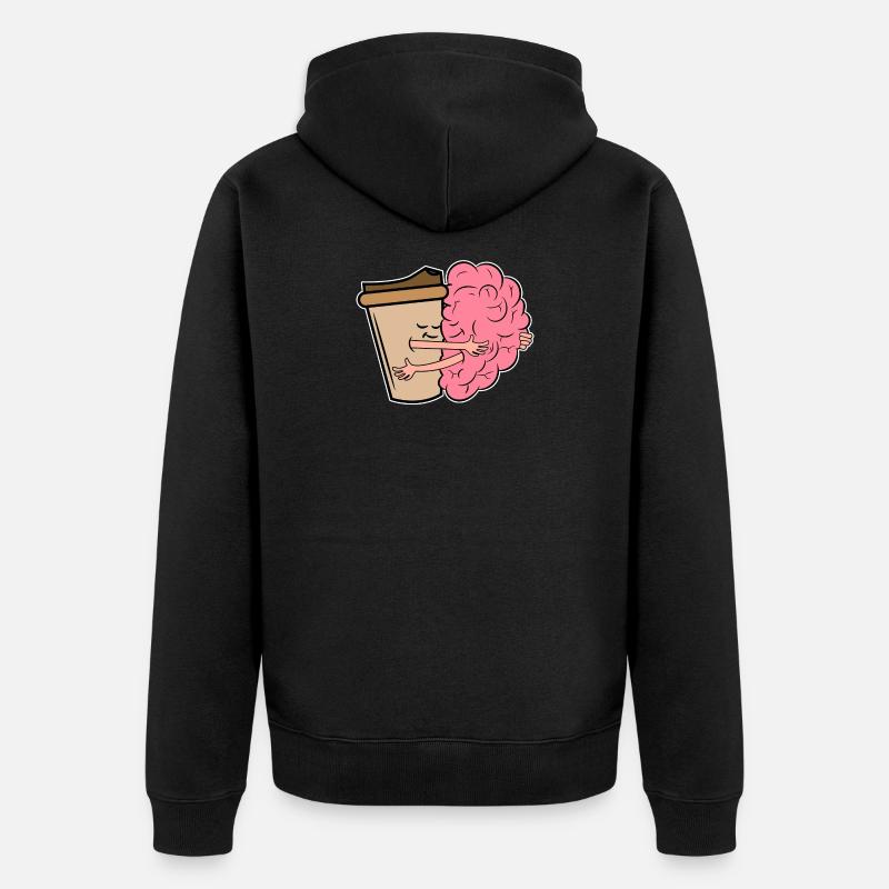 Kaffee Trinken Kaffeeliebhaber Kaffeetrinker - Unisex Premium Bio Zip Hoodie - Schwarz