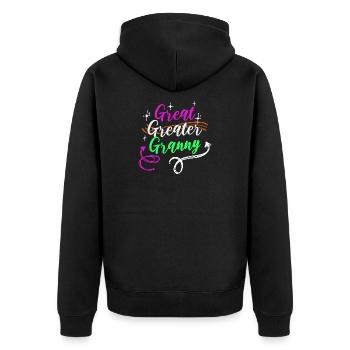 Grand-mère Grand-mère Disant Superoma Retraité Vieille Femme - Veste à capuche bio Premium Unisexe - noir - Dos - Nico (187cm)