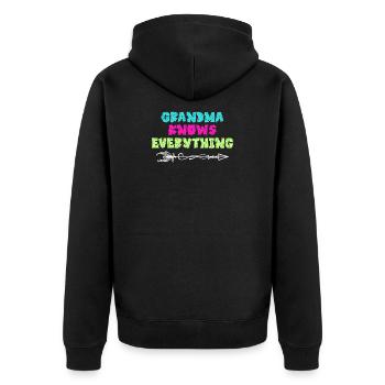 Oma Großmutter Alte Frau Seniorin Statement - Unisex Premium Bio Zip Hoodie - Schwarz - Hinten - Nico (187cm)