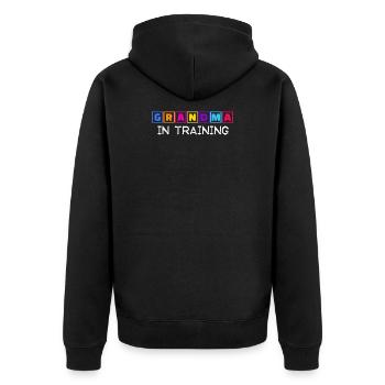 Oma Humorvoll Ruhestan Statement Großmutter - Unisex Premium Bio Zip Hoodie - Schwarz - Hinten - Nico (187cm)