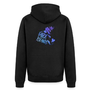 Faroe Islands - Unisex Premium Bio Zip Hoodie - Schwarz - Hinten - Nico (187cm)