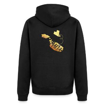 Malta - Unisex Premium Bio Zip Hoodie - Schwarz - Hinten - Nico (187cm)