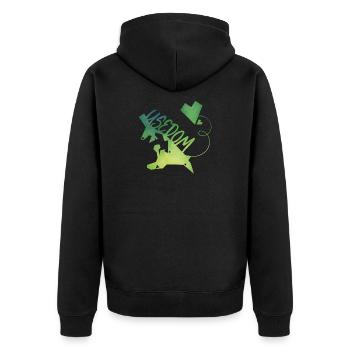 Usedom - Unisex Premium Bio Zip Hoodie - Schwarz - Hinten - Nico (187cm)