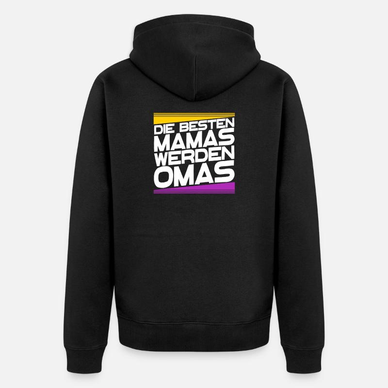 Großmutter Oma gratulation Statement Großmama - Unisex Premium Bio Zip Hoodie - Schwarz