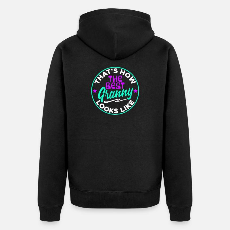 Cool Statement Beste Oma Enkelkind Großmutter - Unisex Premium Bio Zip Hoodie - Schwarz