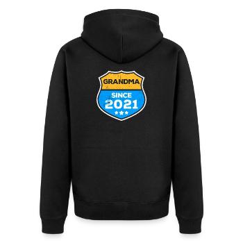 Grandmother Grandma Statement Pensioner Grandma - Unisex Premium Organic Zip Hoodie - black - Back - Nico (187cm)