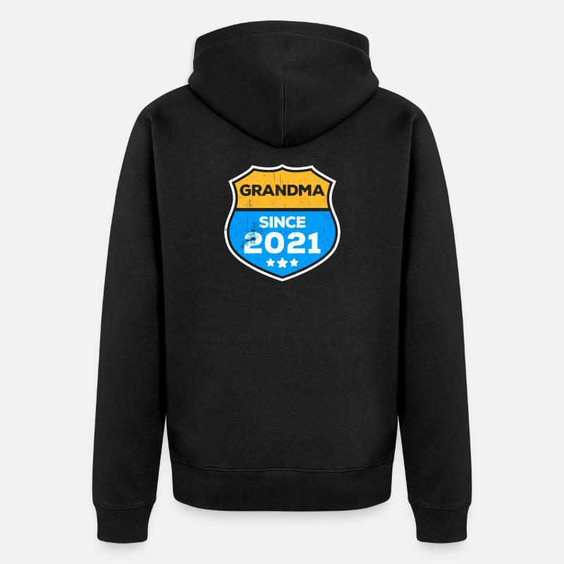Großmutter Oma Statement Rentnerin Großmama - Unisex Premium Bio Zip Hoodie - Schwarz