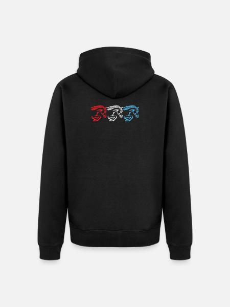 Isländer Pferde Hengst Galopp Islandpferde - Premium økologisk unisex-hættejakke - sort