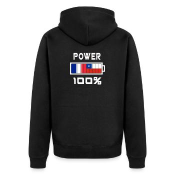 Chili et France Power 100 % - Veste à capuche bio Premium Unisexe - noir - Dos - Nico (187cm)