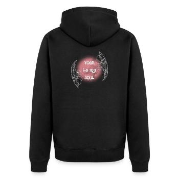 Le yoga est mon cercle d’âme - Veste à capuche bio Premium Unisexe - noir - Dos - Nico (187cm)