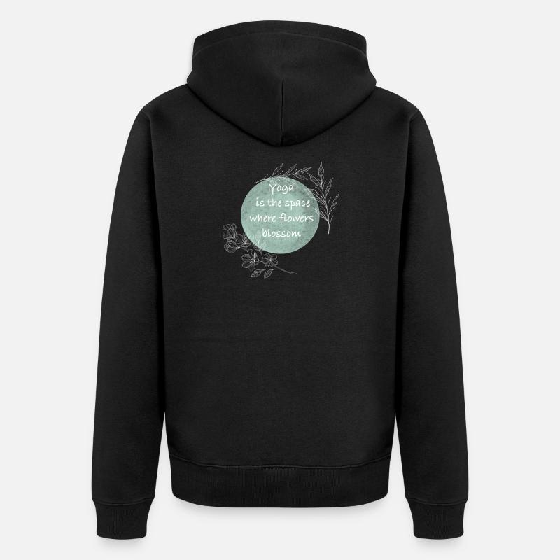 Salle de Yoga Fleur Fleur - Veste à capuche bio Premium Unisexe - noir