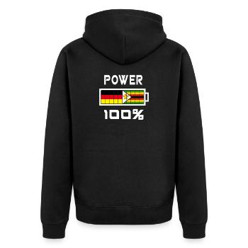 100 Power Allemagne Zimbabwe - Veste à capuche bio Premium Unisexe - noir - Dos - Nico (187cm)