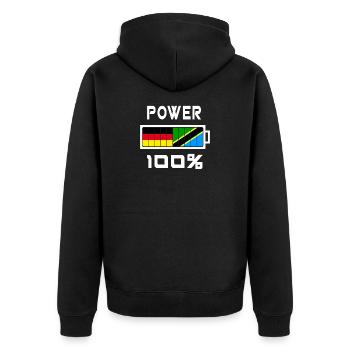 Allemagne et Tanzanie Power 100% - Veste à capuche bio Premium Unisexe - noir - Dos - Nico (187cm)