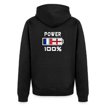 L'Angleterre et la France sont au pouvoir - Veste à capuche bio Premium Unisexe - noir - Dos - Nico (187cm)