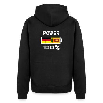 Deutschland und Sri Lanka Power 100% - Unisex Premium Bio Zip Hoodie - Schwarz - Hinten - Nico (187cm)
